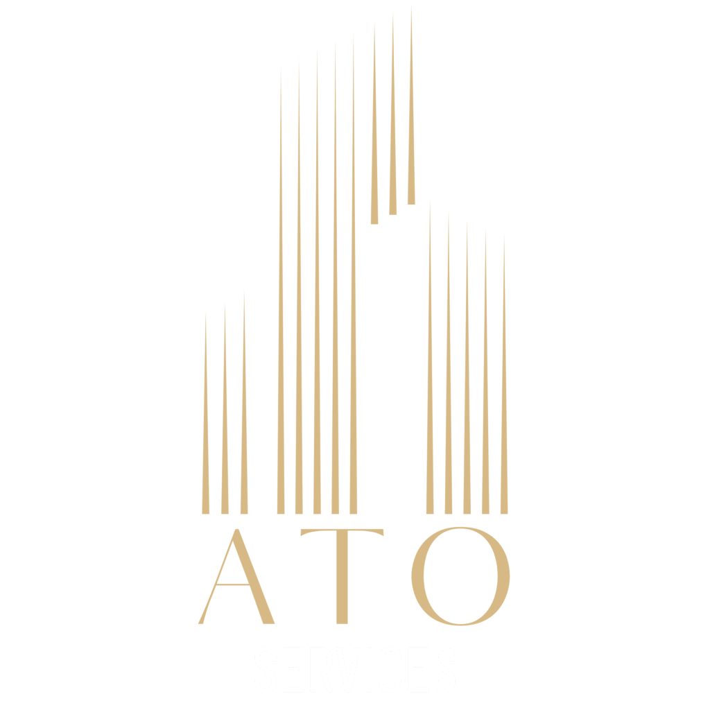 Logo de Limitless ATO Service de Pape-Philippe Amagou en doré et blanc, symbolisant l'excellence et la pureté des services offerts en formation, gestion de projet, coaching mental, et consultation sportive